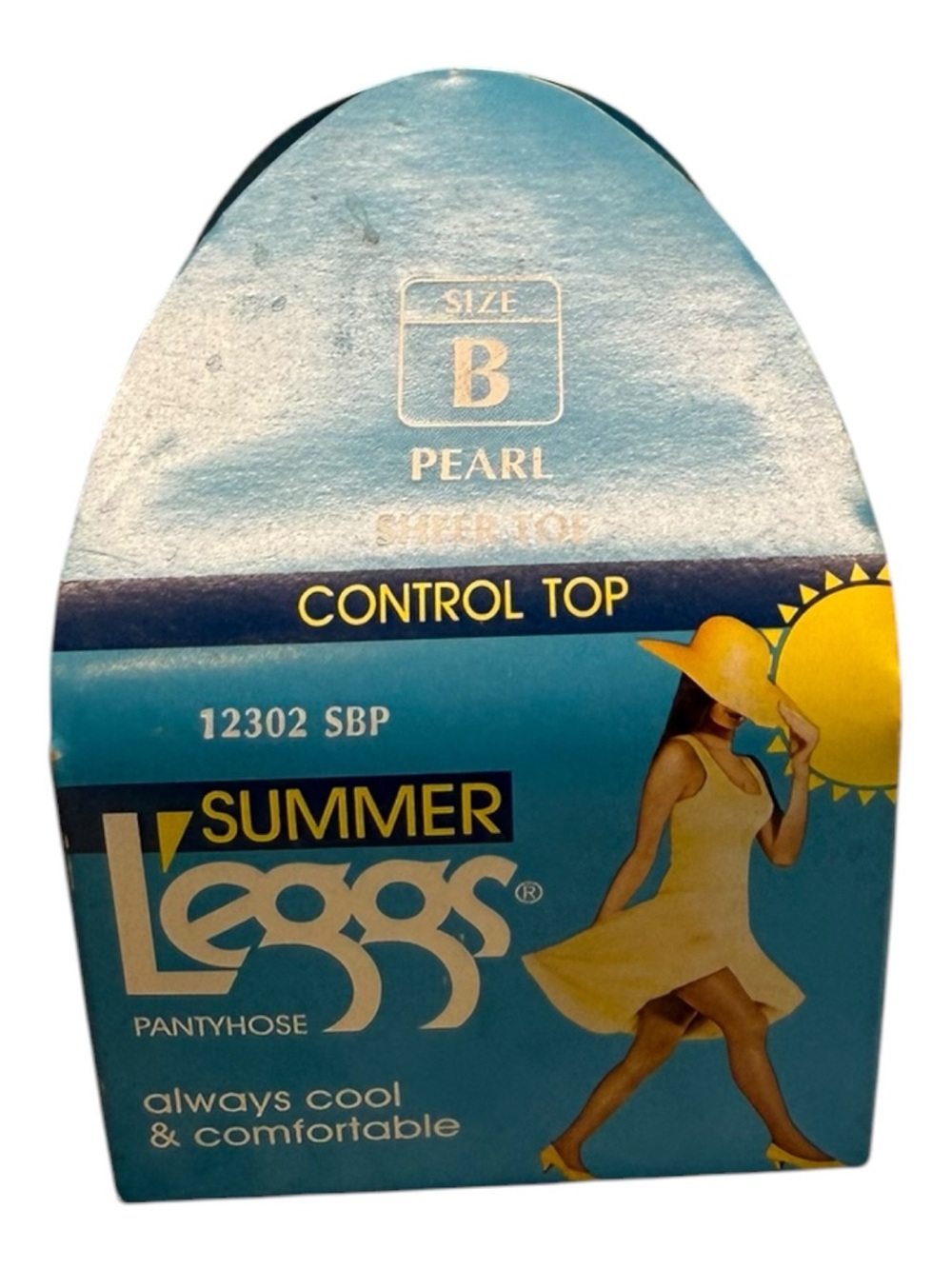 1995 Summer L’eggs Control Top Sheer Toe pantyhose Pearl Size B 12302